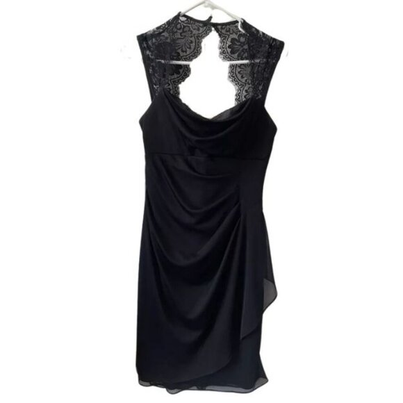 Scarlett Dress Women's Size 4 Lace Shoulder Halter Sheath Wrap Layer - Picture 1 of 9